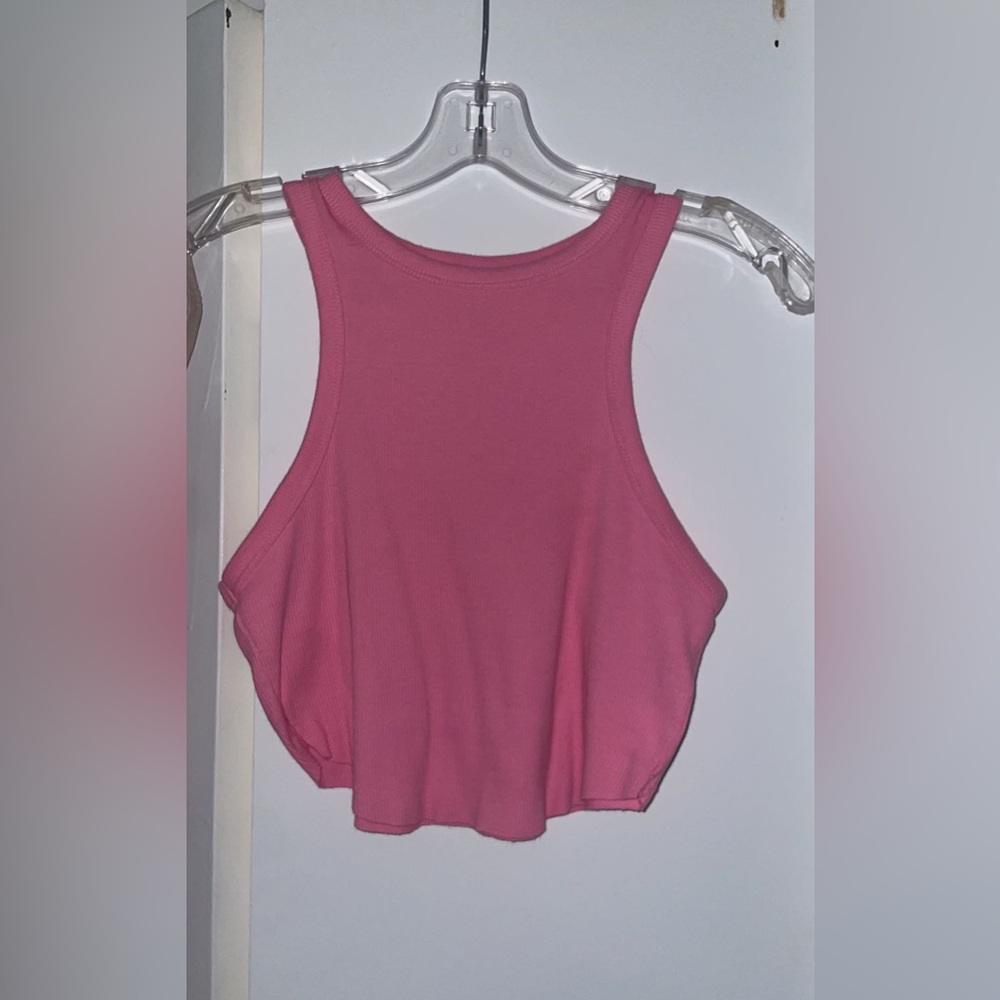 wild fable Pink Ribbed Racerback Crop Tank